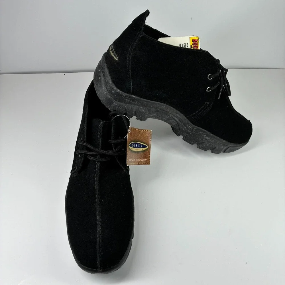 Roper Performance Men's 12 Black Suede Lace-Up Split Toe Chukka Boots 20-602-421